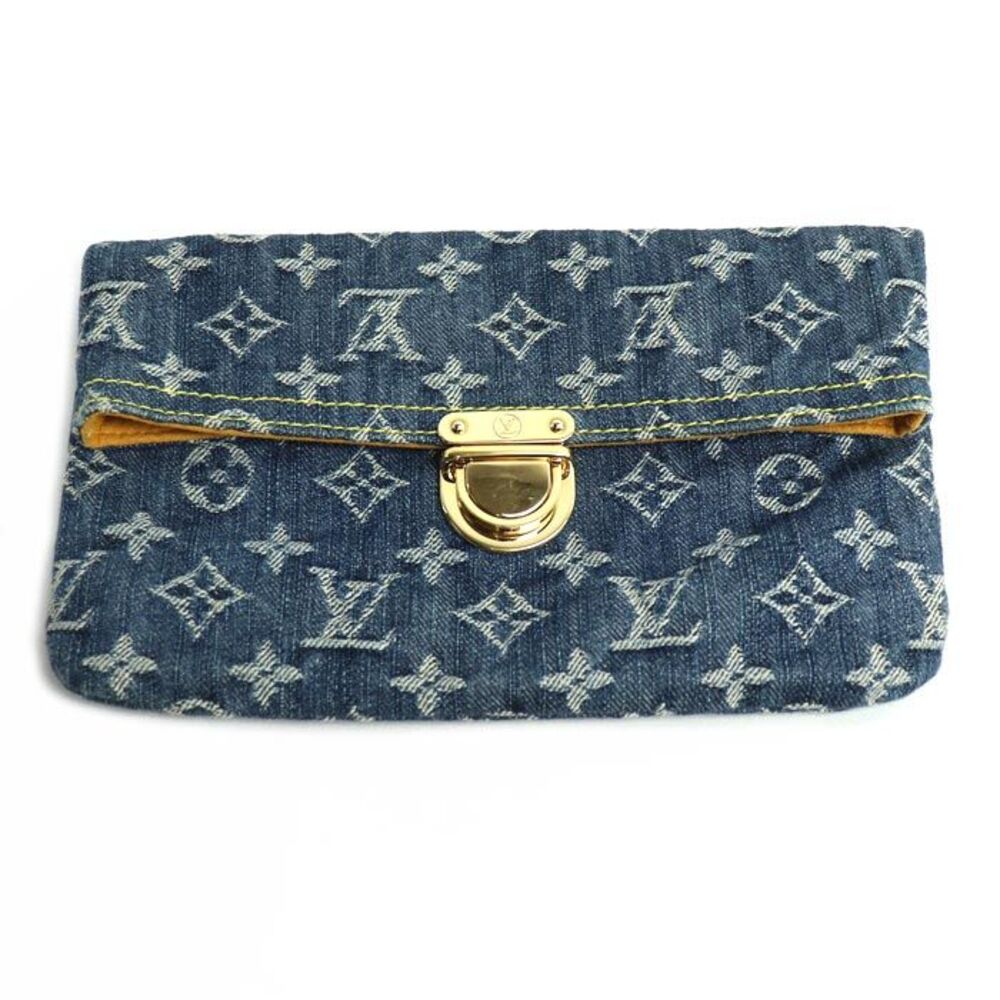 Louis Vuitton Pochette Plat Monogram Denim Clutch Bag